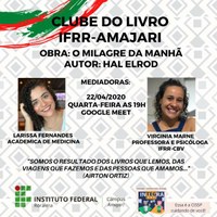 Clube do Livro do Campus Amajari fará primeiro encontro nesta quarta-feira, 22