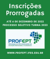 ProfEPT – Inscrições são prorrogadas até 6 de dezembro