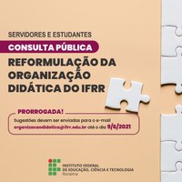 Prazo para envio de contribuições para a nova Organização Didática do IFRR vai até 9 de junho